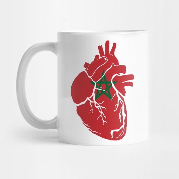 Anatomical heart design, Moroccan flag by Bun Art Store